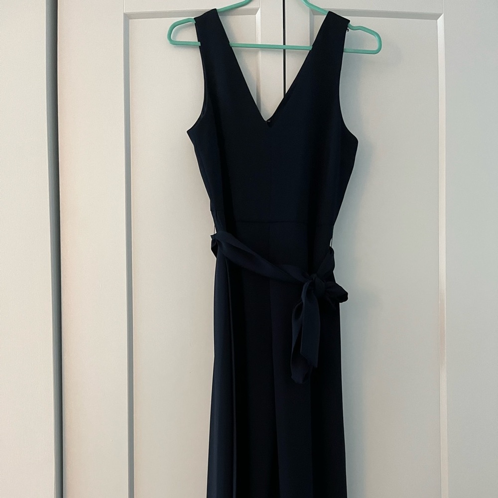 ❌SOLD❌ Club Monaco jumpsuit. Size 0. Navy blue. Tie at waist. Ankle length